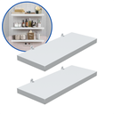 Ver imagem 2 de Kit 2 Prateleira Branca 30X10 + Suporte Flutuante Mdf Organizadora Decoração Cozinha Banheiro Sala