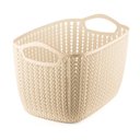Ver imagem 1 de Cesto Plástico Organizador Trançado Largo Extra Grande Bege Ordene