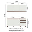 Ver imagem 3 de Cozinha Compacta Madesa Reims com Balcão 5 Portas 3 Gavetas Branco Cor:Branco
