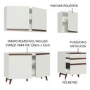 Ver imagem 4 de Cozinha Compacta Madesa Reims com Balcão 5 Portas 3 Gavetas Branco Cor:Branco