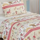 Ver imagem 2 de Cobre Leito Solteiro Prink Patchwork Infantil 02 Peças - Cogumelos