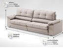 Ver imagem 3 de Sofá com Carregador Usb Retrátil Reclinável Monaco 2,50m Velosuede Areia - Netsofas