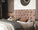 Ver imagem 2 de Painel Cabeceira Box Casal 1,40 Estampa Marrom Comprar