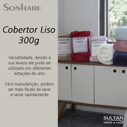 Cobertor de Solteiro Liso Sultan 1,50 M X 2,20 M - 2