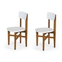 Ver imagem 1 de Kit 2 Cadeiras em Madeira Maciça Elisa para Sala de Jantar Branco