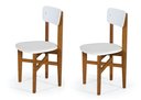 Ver imagem 1 de Kit 2 Cadeiras em Madeira Maciça Elisa para Sala de Jantar Branco
