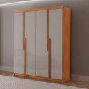 Ver imagem 1 de Guarda Roupa Solteiro Quioto Mdf com 4 Portas 2 Gavetas Moderna Mobília