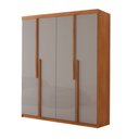 Ver imagem 2 de Guarda Roupa Solteiro Quioto Mdf com 4 Portas 2 Gavetas Moderna Mobília