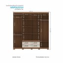 Ver imagem 4 de Guarda Roupa Casal Nápoles 8.4 8 Portas 4 Gavetas Jatobá/areia com Espelho e Pés - Santos Andirá