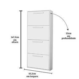 Sapateira Ágata Cor:branco Armário Mizza Decor - 4