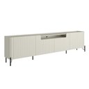 Ver imagem 1 de Rack para Sala 260cm com 4 Portas Brise Pés Metal 100% Mdf Cor:luna com Preto