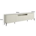 Ver imagem 2 de Rack para Sala 260cm com 4 Portas Brise Pés Metal 100% Mdf Cor:luna com Preto