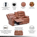 Ver imagem 4 de Sofá Reclinável Elétrica Sala de Cinema Hollywood 2 Lugares com Massagem Aquecimento Baú Entrada Usb