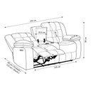 Ver imagem 5 de Sofá Reclinável Elétrica Sala de Cinema Hollywood 2 Lugares com Massagem Aquecimento Baú Entrada Usb