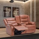 Ver imagem 3 de Sofá Reclinável Elétrica Sala de Cinema Hollywood 2 Lugares com Massagem Aquecimento Baú Entrada Usb
