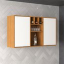 Ver imagem 1 de Armário Aéreo Cozinha 120 Cm Domus 2 Portas Nogal/branco - Hecol Móveis