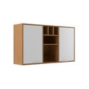 Ver imagem 2 de Armário Aéreo Cozinha 120 Cm Domus 2 Portas Nogal/branco - Hecol Móveis