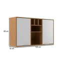 Ver imagem 4 de Armário Aéreo Cozinha 120 Cm Domus 2 Portas Nogal/branco - Hecol Móveis