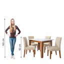 Ver imagem 6 de Conjunto Sala de Jantar Mesa Miami 1,20m 4 Cadeiras Trieste Madeirado/bege Dobuê
