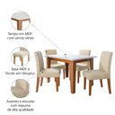 Ver imagem 5 de Conjunto Sala de Jantar Mesa Miami 1,20m 4 Cadeiras Trieste Madeirado/bege Dobuê