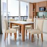 Conjunto Sala de Jantar Mesa Miami 1,20m 4 Cadeiras Trieste Madeirado/bege Dobuê - 2
