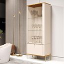 Ver imagem 3 de Conjunto Cristaleira e Aparador Buffet Tucupí com 3 Portas Off White/nature/dourado