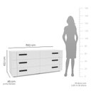 Ver imagem 3 de Rack para TV até 65 Polegadas 150,1cm Comoda com 6 Gavetas Lisboa Branco