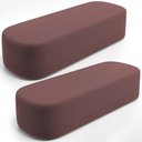 Ver imagem 1 de Kit 02 Puffs Decorativos Orgânicos para Living Quarto 140cm Doha W01 Suede Rosê - Lyam Decor