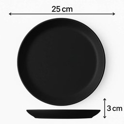 Kit 25 Pratos Plásticos Eventos Festas Buffets 25cm Bandejas Pretas Servir Coza - 5