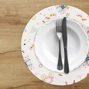 Ver imagem 2 de 12 Jogo Americano Infantil Redondo Rosa Mesa Posta Princesas