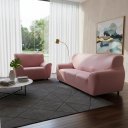 Ver imagem 1 de Kit Capa para Sofá 02 e 03 Lugares Favorita Malha Coladinha:Rose