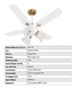 Ver imagem 2 de Ventilador De Teto New Zeta 4 Pás Branco/Cobre 220v + Controle Venti-Delta