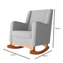 Ver imagem 3 de Poltrona de Amamentação com Balanço e Puff Aquila Cinza - Ideal