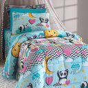 Ver imagem 1 de Edredom Solteiro Liverpool Kids Dupla Face Malha Estampada 3 Peças Love Panda