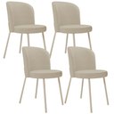 Ver imagem 1 de Kit 04 Cadeiras para Sala de Jantar Cozinha Estofada Gavi Arena L02 Linho Bege Escuro - Lyam Decor