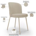 Ver imagem 4 de Kit 04 Cadeiras para Sala de Jantar Cozinha Estofada Gavi Arena L02 Linho Bege Escuro - Lyam Decor