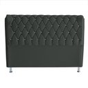 Ver imagem 1 de Cabeceira de Cama Box Londres Casal Queen 160 Cm Suede Botão de Strass Grafite Ec Móveis
