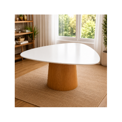 Mesa Orgânica Canya 100x105cm - Laca Branca