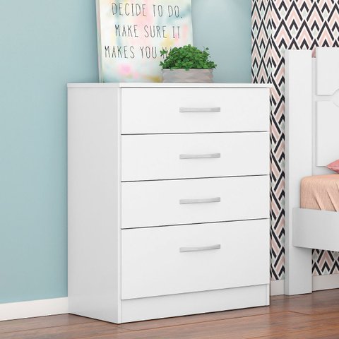 Cômoda Multiuso Moderna 62 Cm 4 Gavetas - Demóbile Astral:branco