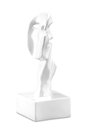 Ver imagem 3 de Escultura Rosto Humano Arte Moderna Silêncio Máscara 55cm:branco Brilho