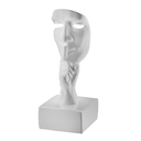 Ver imagem 1 de Escultura Rosto Humano Arte Moderna Silêncio Máscara 55cm:branco Brilho