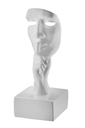 Ver imagem 1 de Escultura Rosto Humano Arte Moderna Silêncio Máscara 55cm:branco Brilho