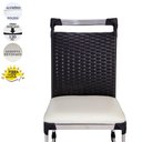 Ver imagem 4 de 6 Cadeiras Veneza Fibra Sintética Preto em Alumínio Assento Estofado Branco