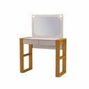Ver imagem 2 de Penteadeira com Espelho e LED Cristal Marrom/Carvalho Oro/Off White
