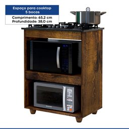 Balcão para Cooktop 5 Bocas 2 Nichos para Forno Siena - Kaike - 6