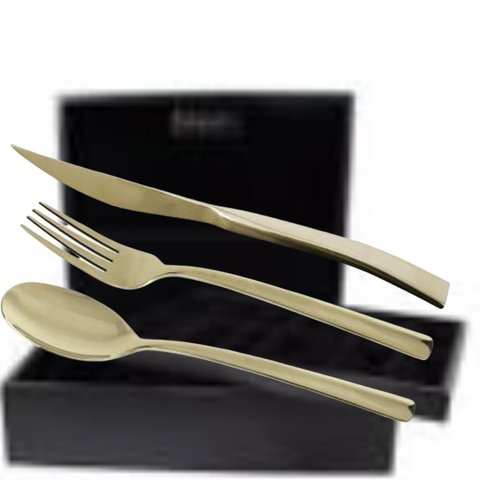 Faqueiro Ravel Aço Inox Champanhe com Estojo Madeira 101pç Fracalanza