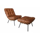 Ver imagem 2 de Poltrona Costela com Puff Couro:avelã