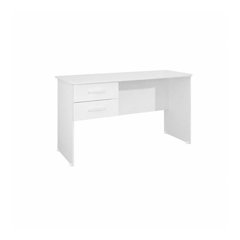 Mesa de Escritório Secretária 2 Gavetas Branco Formimóveis