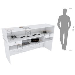 BALCÃO LOJA ATENDIMENTO 55 CM M329.B (CAIXA, LOJA, VALET) MUNDI MOVEIS - 7