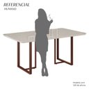 Ver imagem 4 de Mesa para Sala de Jantar Retangular 160x90cm MDF com Vidro Lunna Branco/Marrom/Off White